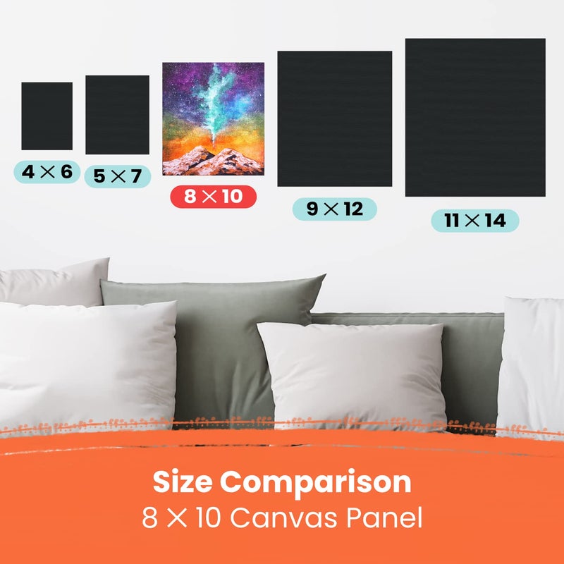 Chalkola Black Canvas Panels 8x10 inch (15 Pack) - Black Canvas for Painting Acrylic & Oil Art, Primed 100% Cotton Boards, Acid-Free Canvases for Professional Artists, Hobby Painters, Kids & Beginners - Image 2